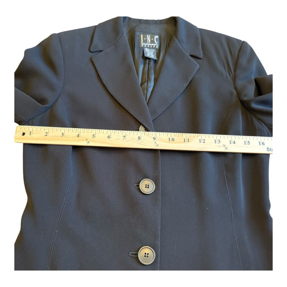EUC Women's INC International Concepts Longline Blazer Black Size 2P - Picture 9 of 10